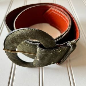 Ruza 1837 Women’s Green Suede and Leather Vintage Belt Fall Made in USA Sz Med